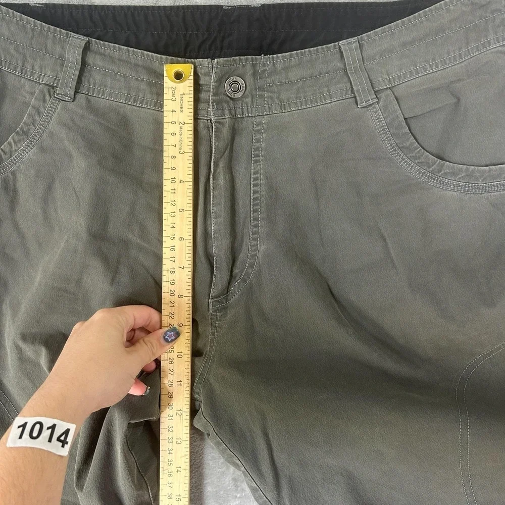 Kuhl Cargo Shorts Mens 38 Gray Canvas Hiking Outdoor Utility Pockets Casual